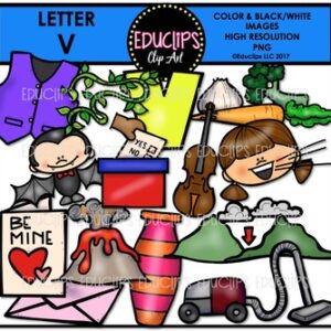 Letter V Clip Art Bundle {Educlips Clipart}