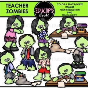 Teacher Zombies Clip Art Bundle {Educlips Clipart}