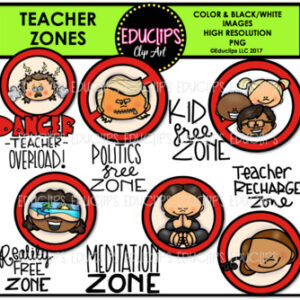 Teacher Zones Clip Art Bundle {Educlips Clipart}