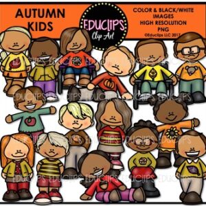 Autumn Kids Clip Art Bundle {Educlips Clipart}