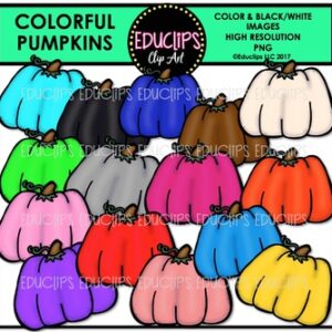 Colorful Pumpkins Clip Art Bundle {Educlips Clipart}