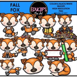 Fall Fox Clip Art Bundle {Educlips Clipart}