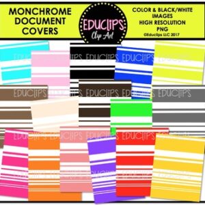 Monochrome Document Covers Clip Art Bundle {Educlips Clipart}