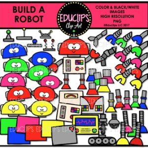 Build A Robot Clip Art Bundle {Educlips Clipart}