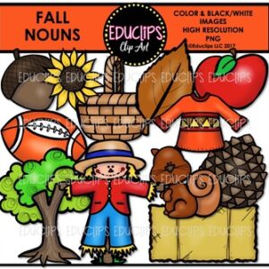 Fall/Autumn Nouns Clip Art Bundle {Educlips Clipart}