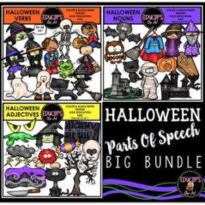 Halloween - Parts Of Speech Clip Art Big Bundle {Educlips Clipart}