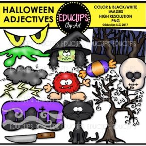 Halloween Adjectives Clip Art Bundle {Educlips Clipart}