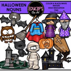 Halloween Nouns Clip Art Bundle {Educlips Clipart}