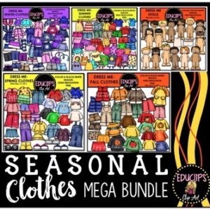 Seasonal Clothes Clip Art Mega Bundle {Educlips Clipart}