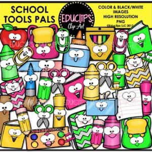 School Tools Pals Clip Art Bundle {Educlips Clipart}