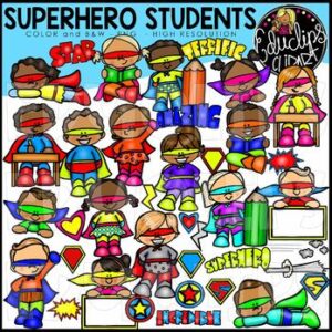 Superhero Students Clip Art Bundle {Educlips Clipart}