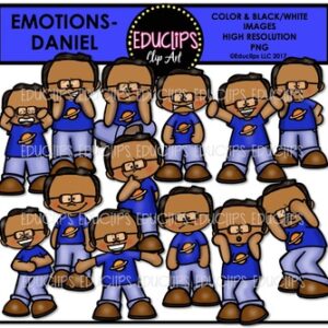 Emotions - Daniel Clip Art Bundle {Educlips Clipart}