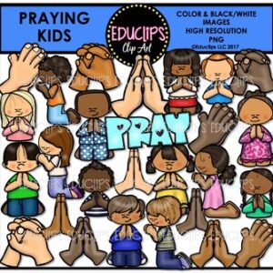 Praying Kids Clip Art Bundle {Educlips Clipart}