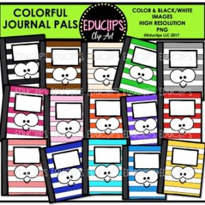 Colorful Journal Pals Clip Art Bundle {Educlips Clipart}