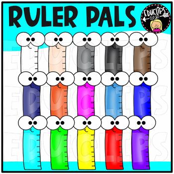 Colorful Ruler Pals Clip Art Bundle {Educlips Clipart}