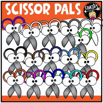 Colorful Scissor Pals Clip Art Bundle {Educlips Clipart}
