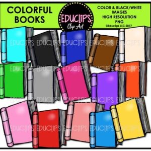 Colorful Books Clip Art Bundle {Educlips Clipart}