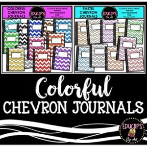 Colorful Chevron Journals Clip Art Bundle {Educlips Clipart}