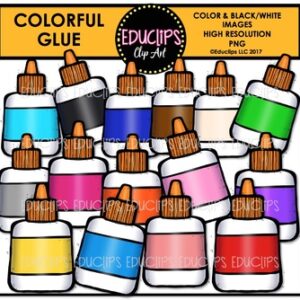 Colorful Glue Clip Art Bundle {Educlips Clipart}