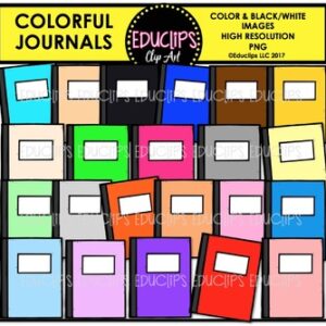 Colorful Journals Clip Art Bundle {Educlips Clipart}