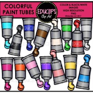 Colorful Paint Tubes Clip Art Bundle {Educlips Clipart}