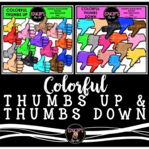 Colorful Thumbs Up & Thumbs Down Clip Art Bundle {Educlips Clipart}