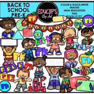 Back To School Pre K Clip Art Bundle {Educlips Clip Art}