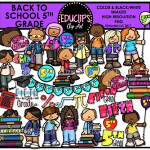 Back To School Fifth Grade Clip Art Bundle {Educlips Clip Art}