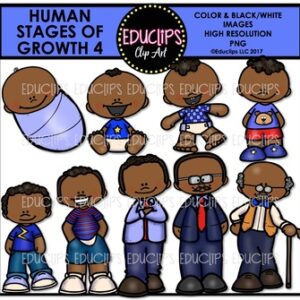 Human Stages Of Growth 4 - African American Male {Educlips Clipart}