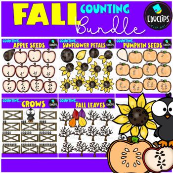 Fall Counting Clip Art Bundle {Educlips Clipart}
