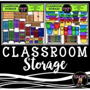 Classroom Storage Clip Art Bundle {Educlips Clipart}