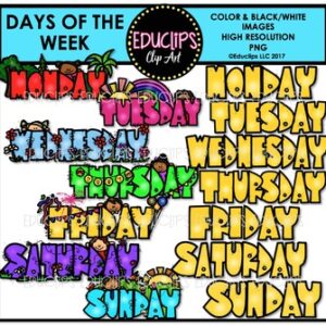 Days Of The Week Clip Art Bundle {Educlips Clipart}
