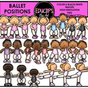 Ballet Positions ~ Girls ~ Clip Art Set {Educlips Clipart}