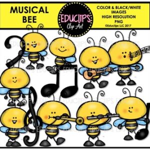 Musical Bee Clip Art Bundle {Educlips Clipart}