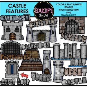 Castle Features Clip Art Bundle {Educlips Clipart}