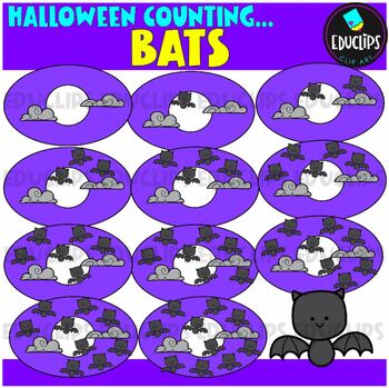 Counting Bats Clip Art Set {Educlips Clipart}