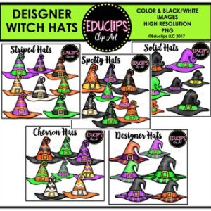 Designer Witch Hats Clip Art Bundle {Educlips Clipart}