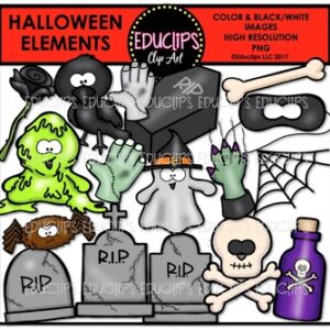 Halloween Elements Clip Art Bundle {Educlips Clipart}
