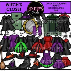 Witch’s Closet Clip Art Bundle {Educlips Clipart}