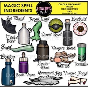 Magic Spell Ingredients Clip Art Set {Educlips Clipart}