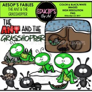 The Ant And The Grasshopper Clip Art Bundle {Educlips Clipart}