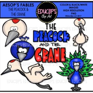 The Peacock And the Crane Clip Art Bundle {Educlips Clipart}