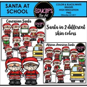 Santa At School Clip Art Bundle {Educlips Clipart}