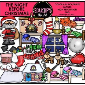 The Night Before Christmas Clip Art Bundle {Educlips Clipart}