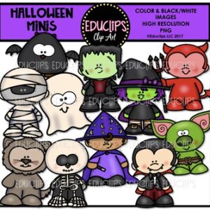 Halloween Minis Clip Art Bundle {Educlips Clipart}