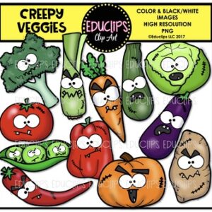 Creepy Veggies Clip Art Bundle {Educlips Clipart}