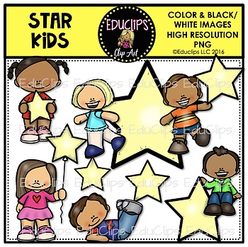 Star Kids Mini Clip Art Bundle {Educlips Clipart}