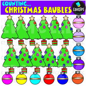 Counting Christmas Baubles Clip Art Set  {Educlips Clipart}