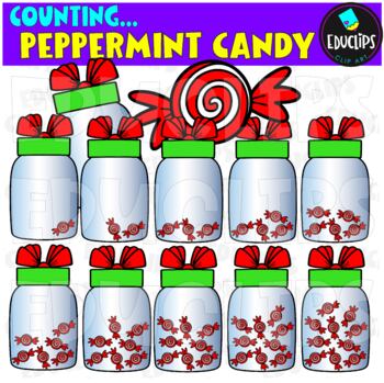 Counting Peppermint Candy Clip Art Set  {Educlips Clipart}