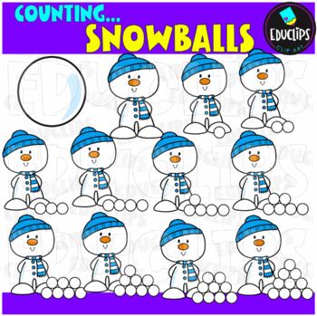 Counting Snowballs Clip Art Set  {Educlips Clipart}